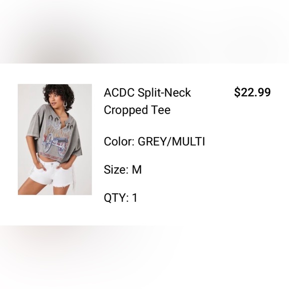 AC/DC Graphic T-Shirt - Cropped - Picture 2 of 4